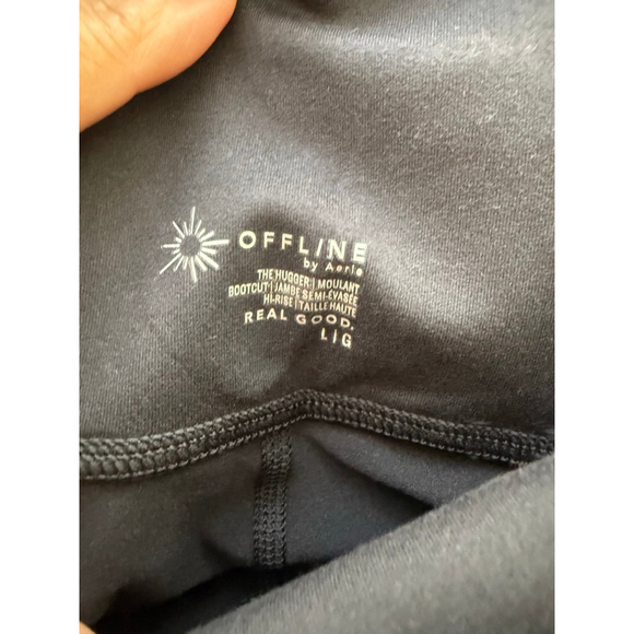 Women's Aerie Black Offline The Hugger Bootcut Hi-Rise Pants L - Picture 8 of 12